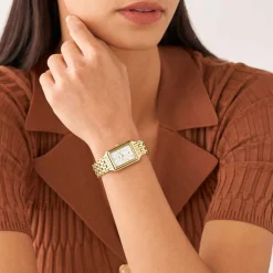 FOSSIL Montre Raquel Argenté cadran doré fond argenté bracelet acier doré Outlet