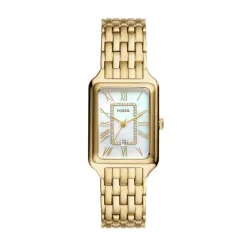FOSSIL Montre Raquel Blanc cadran doré fond blanc bracelet acier doré Sale
