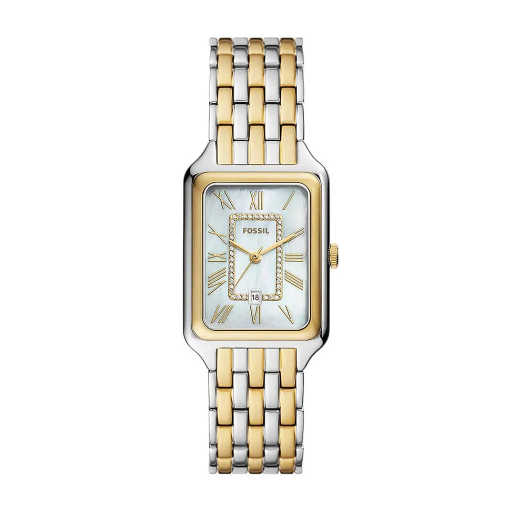 FOSSIL Montre Raquel Blanc cadran bicolore fond blanc bracelet acier bicolore Online