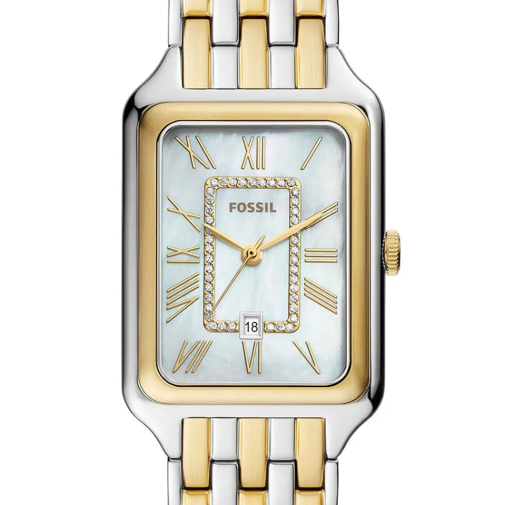 FOSSIL Montre Raquel Blanc cadran bicolore fond blanc bracelet acier bicolore Online