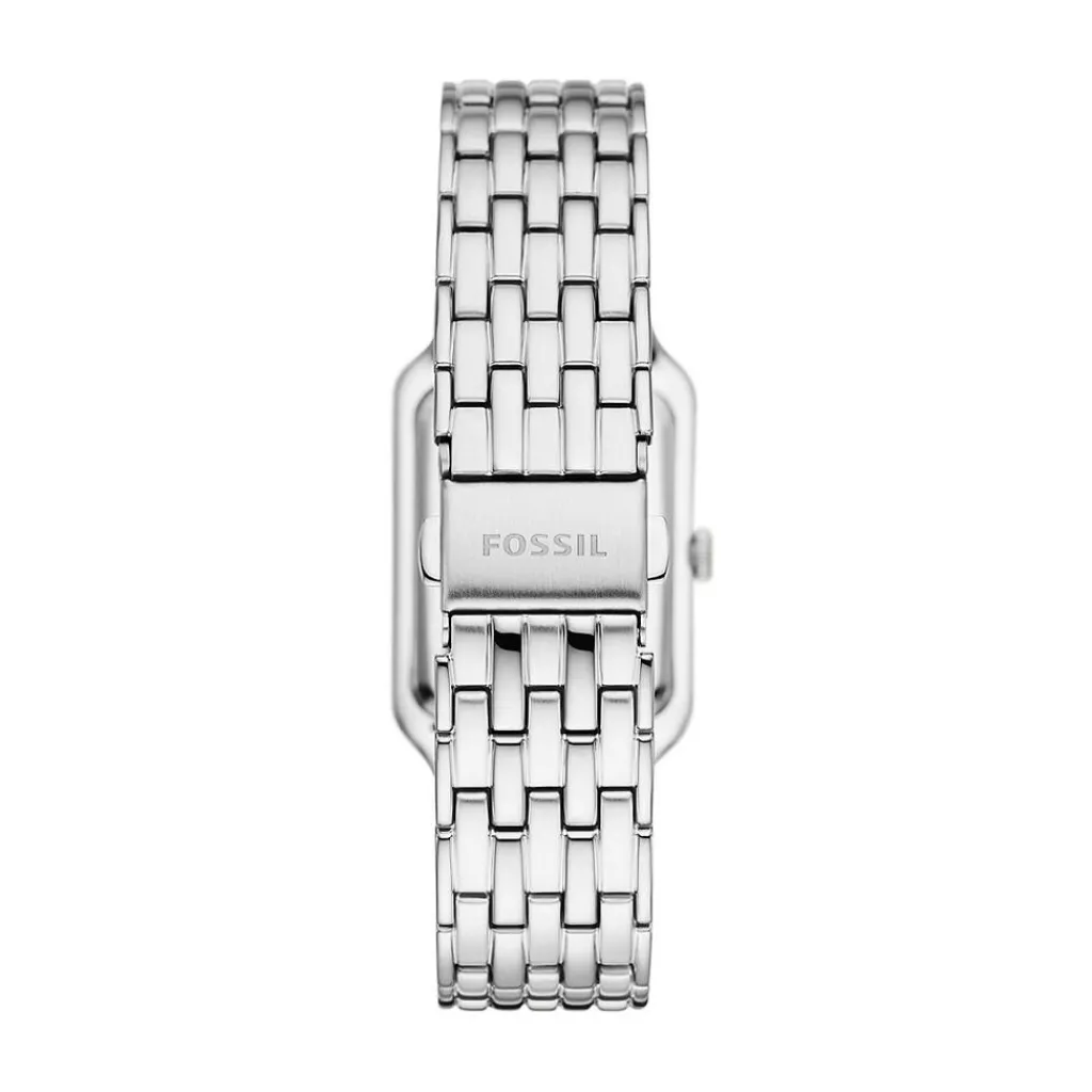 FOSSIL Montre Raquel Blanc cadran argenté fond blanc bracelet acier argenté New