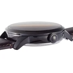 FOSSIL Montre Townsman Auto 2 Tons cadran noir fond squelette bracelet cuir brun Outlet