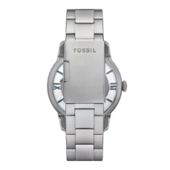 FOSSIL Montre Townsman Bleu cadran argenté fond bleu bracelet acier argenté