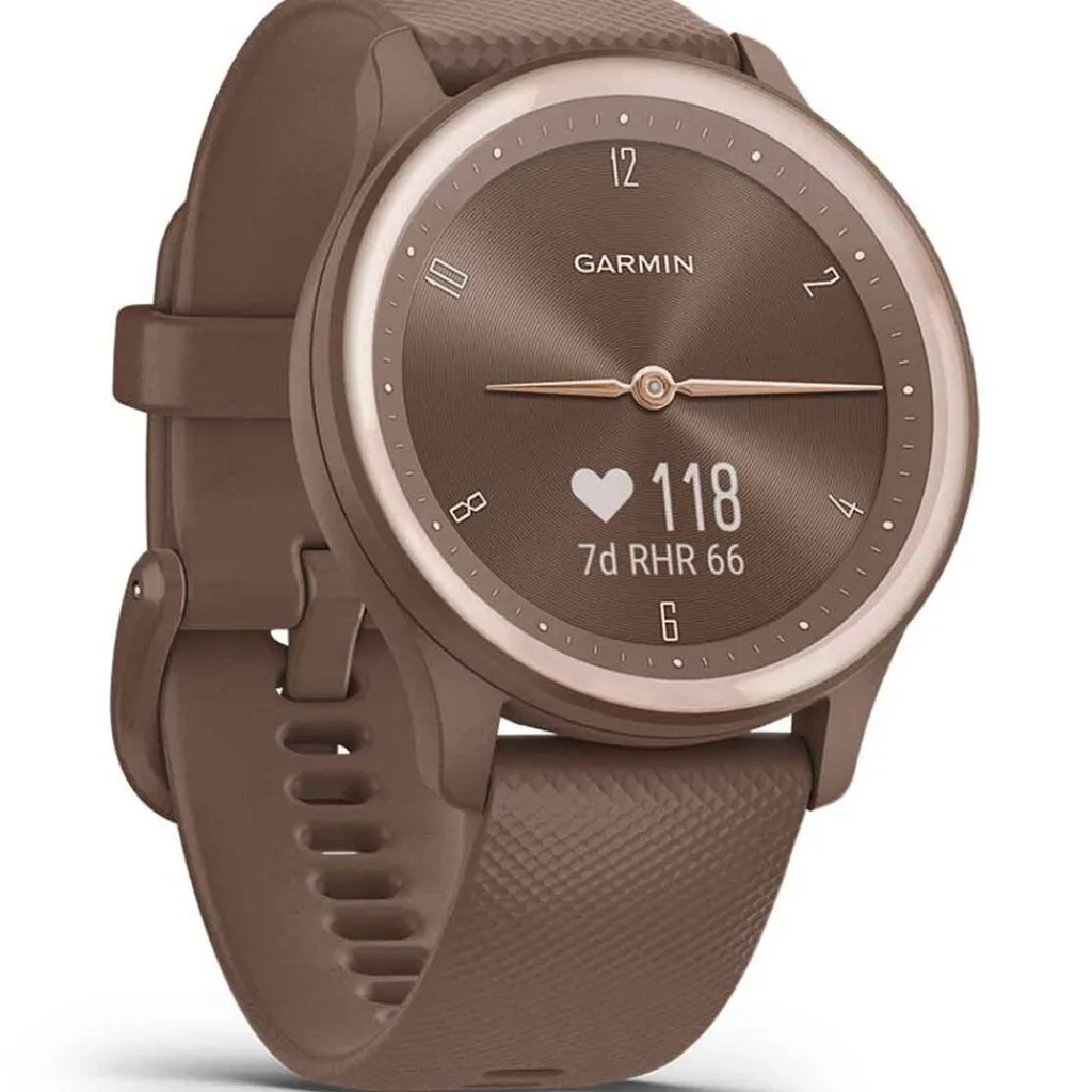 GARMIN Montre Vivomove Sport Chocolat cadran chocolat fond chocolat bracelet silicone chocolat New