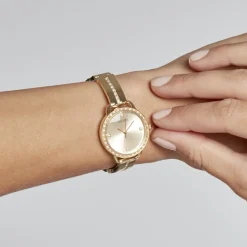 GUESS Montre Bellini Champagne cadran doré fond doré bracelet acier doré Outlet