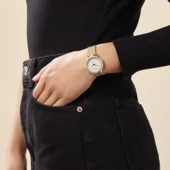 GUESS Montre Chelsea Argent cadran doré fond argenté bracelet acier doré Online