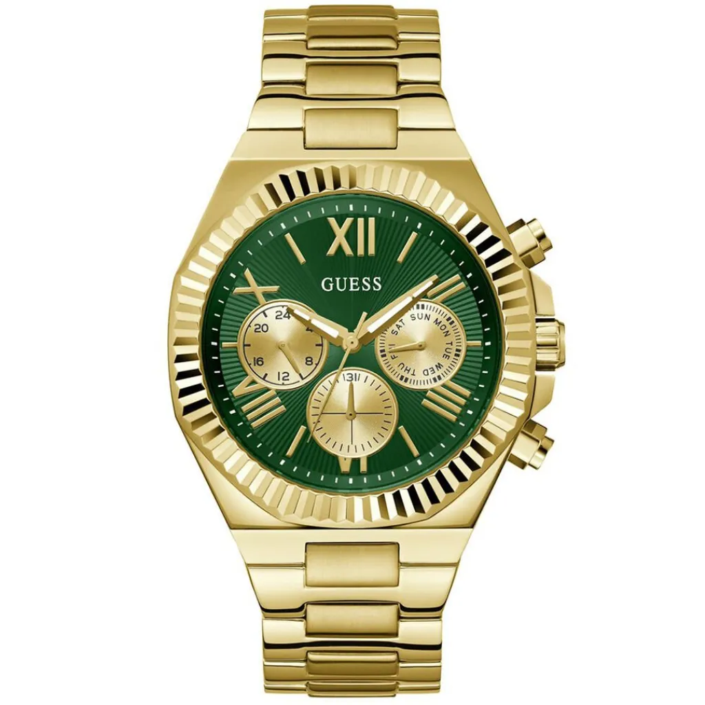 GUESS Montre Equity Vert cadran doré fond vert bracelet acier doré Online