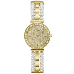 GUESS Montre Gala Champagne cadran doré fond champagne bracelet acier doré Discount