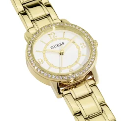 GUESS Montre Melody Blanc cadran doré fond blanc bracelet acier doré Hot