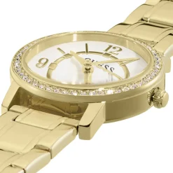 GUESS Montre Melody Blanc cadran doré fond blanc bracelet acier doré Hot