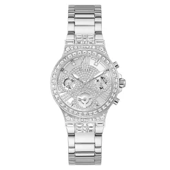 GUESS Montre Moonlight Argenté cadran argenté fond argenté bracelet acier argenté Hot