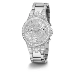 GUESS Montre Moonlight Argenté cadran argenté fond argenté bracelet acier argenté Hot
