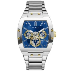 GUESS Montre Phoenix Bleu cadran argenté fond bleu bracelet acier argenté Best
