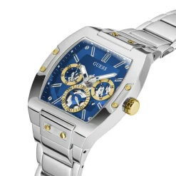 GUESS Montre Phoenix Bleu cadran argenté fond bleu bracelet acier argenté Best