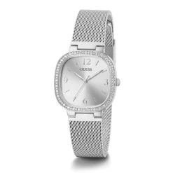 GUESS Montre Tapestry Gris cadran argenté fond gris bracelet acier argenté New