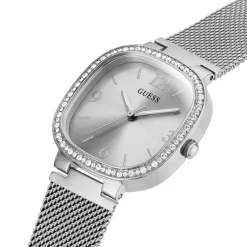 GUESS Montre Tapestry Gris cadran argenté fond gris bracelet acier argenté New