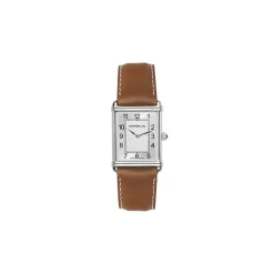 HERBELIN Montre Art Deco Argenté cadran argenté fond argenté bracelet cuir de vache marron Sale