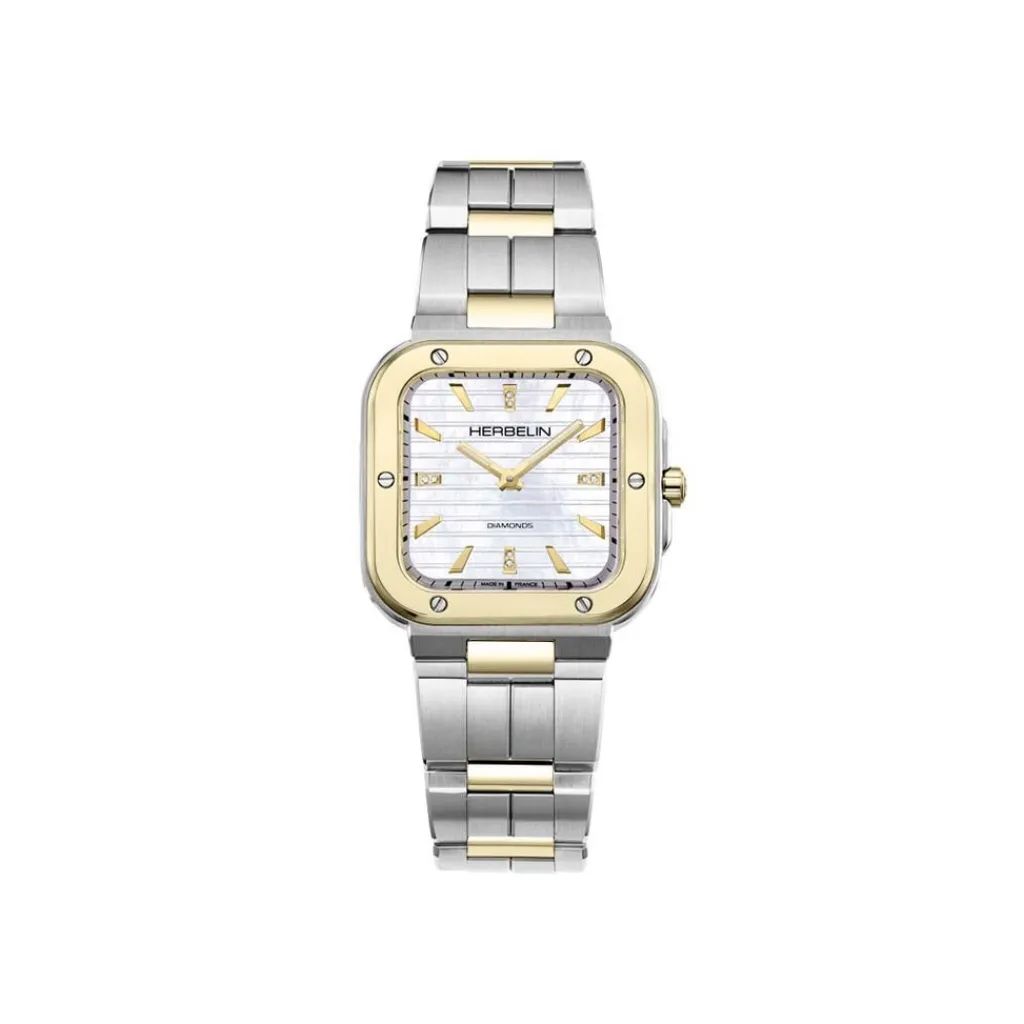 HERBELIN Montre Cap Camarat Square Nacre Blanche Discount
