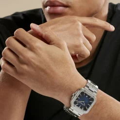 HERBELIN Montre Cap Camarat Bleu cadran argente fond bleu bracelet acier argenté Best