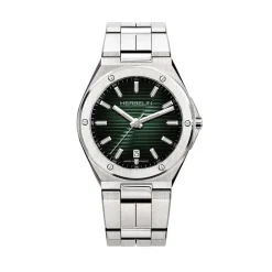 HERBELIN Montre Cap Camarat Vert cadran argenté fond vert bracelet métal argenté New