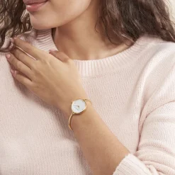 HERBELIN Montre Fil Nacre cadran doré fond nacre bracelet acier doré Discount