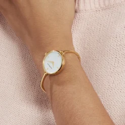 HERBELIN Montre Fil Nacre cadran doré fond nacre bracelet acier doré Discount