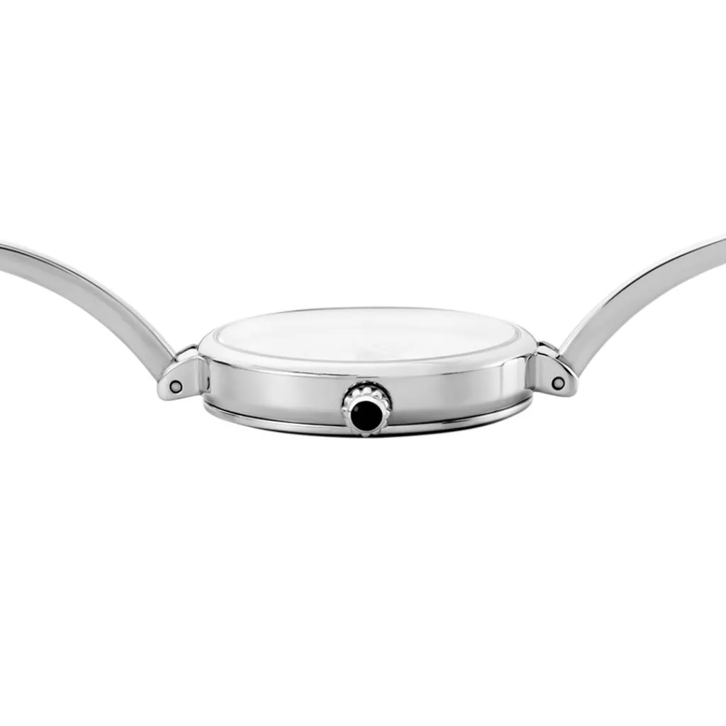 HERBELIN Montre Fil Noir cadran argenté fond noir bracelet acier argenté Outlet