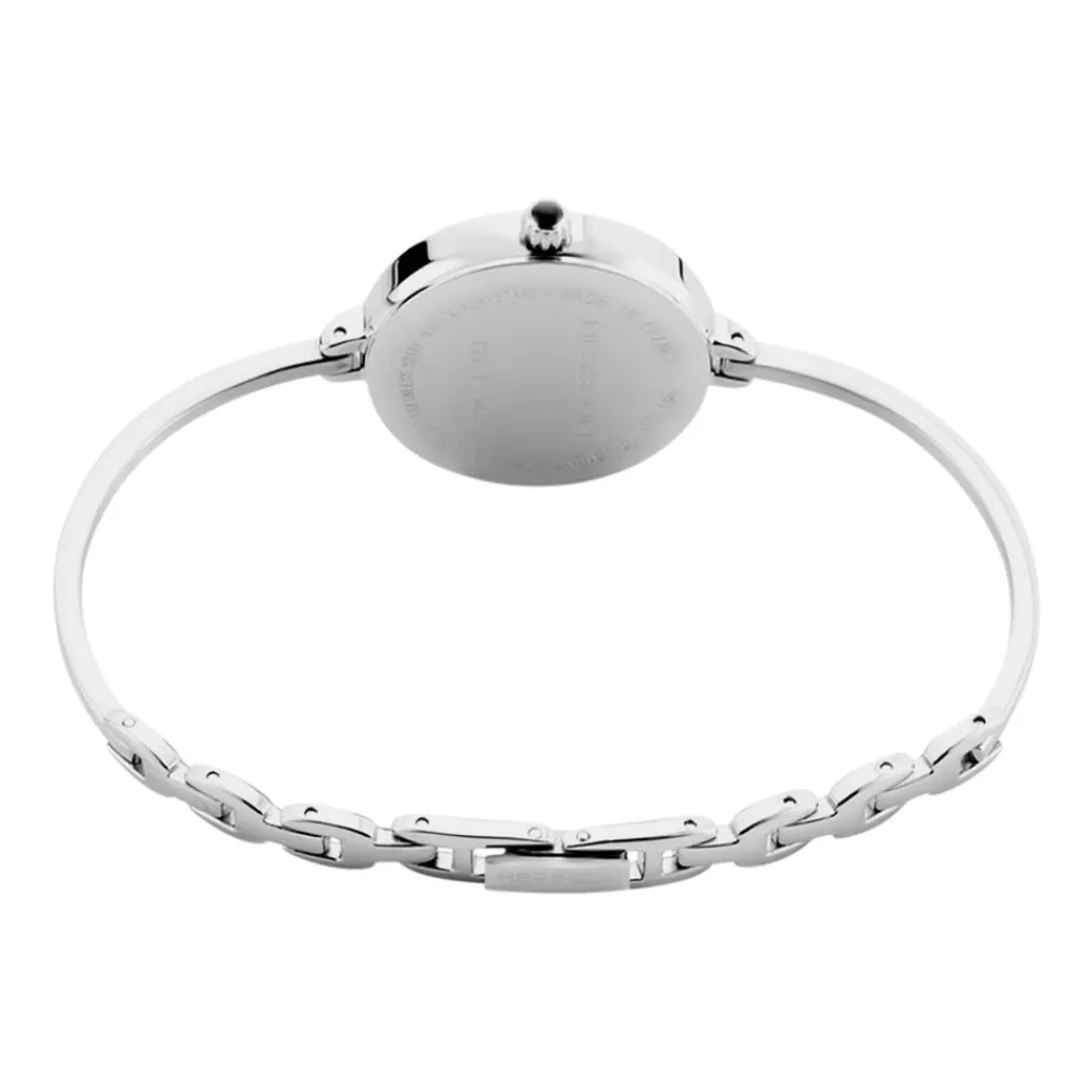 HERBELIN Montre Fil Noir cadran argenté fond noir bracelet acier argenté Outlet