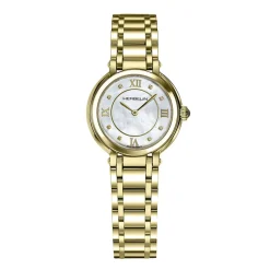 HERBELIN Montre Galet Nacre Blanche cadran doré fond nacre blanche bracelet acier doré