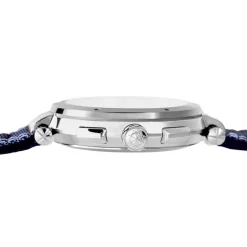 HERBELIN Montre Newport Chrono Noir Et Bleu cadran argenté fond bicolore bracelet cuir noir Online