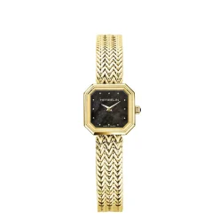 HERBELIN Montre Octogone Nacre Noire cadran doré fond nacre noire bracelet acier doré Online