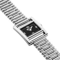 HERBELIN Montre V Eme Avenue Noir cadran argenté fond noir bracelet métal argenté Discount