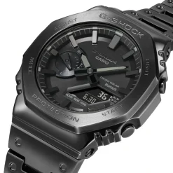 CASIO G-SHOCK Montre Hybride Classic Noir cadran gris fond noir bracelet acier gris Hot