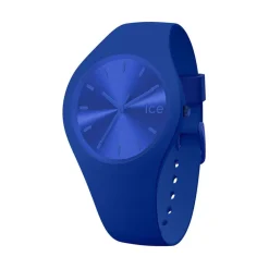 ICE WATCH Montre Colour Bleu cadran argenté fond bleu bracelet silicone bleu Clearance