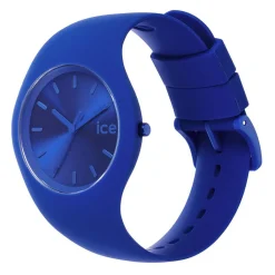 ICE WATCH Montre Colour Bleu cadran argenté fond bleu bracelet silicone bleu Clearance