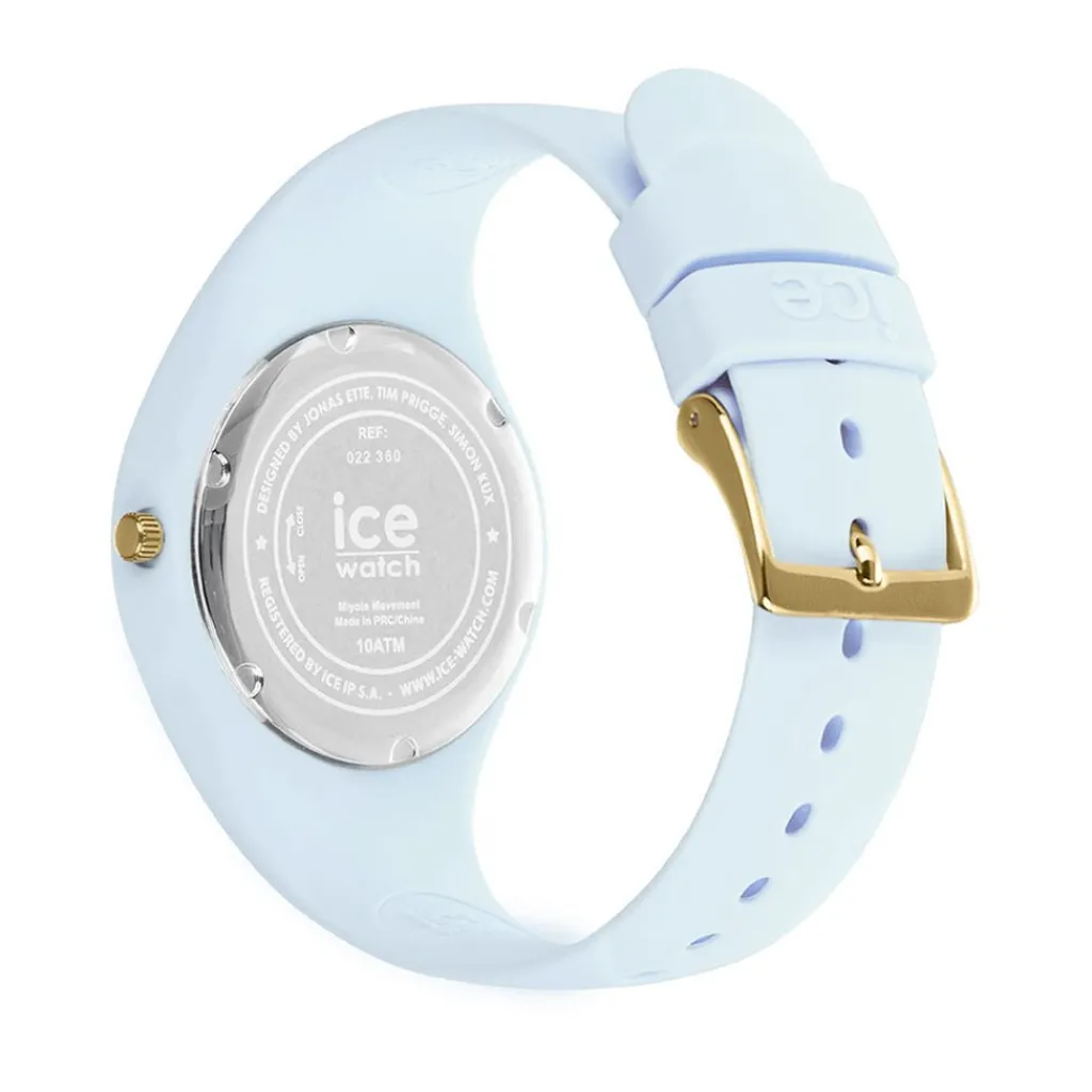 ICE WATCH Montre Cosmos Beige cadran doré fond bleu sky bracelet silicone bleu sky New