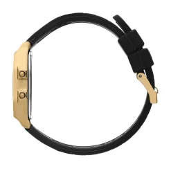 ICE WATCH Montre Digit Retro cadran doré bracelet silicone noir Hot