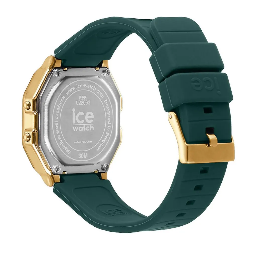 ICE WATCH Montre Digit Retro Vert cadran doré bracelet silicone vert Sale