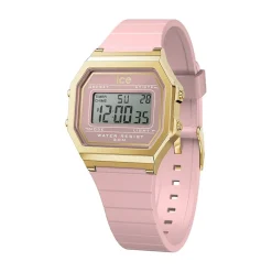 ICE WATCH Montre Digit Retro Rose cadran doré bracelet silicone rose Outlet