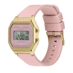 ICE WATCH Montre Digit Retro Rose cadran doré bracelet silicone rose Outlet