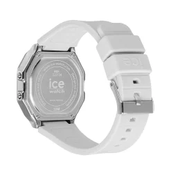 ICE WATCH Montre Digit Retro Argente cadran argenté bracelet silicone blanc Best