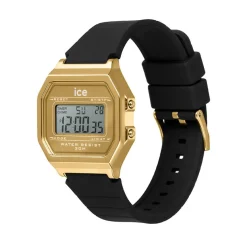 ICE WATCH Montre Digit Retro Dore cadran doré bracelet silicone noir New