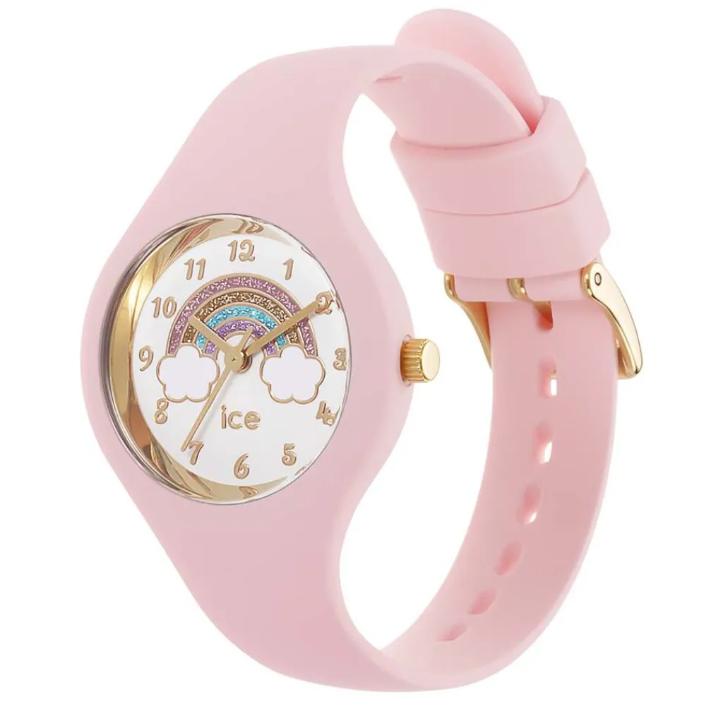 ICE WATCH Montre Fantasia Blanc cadran rose fond blanc bracelet silicone rose