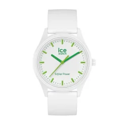 ICE WATCH Montre Solar Power Blanc cadran blanc fond blanc bracelet silicone blanc Best