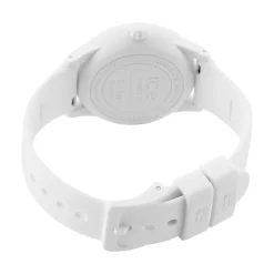 ICE WATCH Montre Solar Power Blanc cadran argenté fond blanc bracelet silicone blanc Clearance