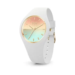 ICE WATCH Montre Sunset Multicolore cadran blanc fond multicolore bracelet silicone blanc Sale