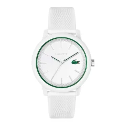 LACOSTE Montre 12.12 Blanc cadran blanc fond blanc bracelet silicone blanc Best