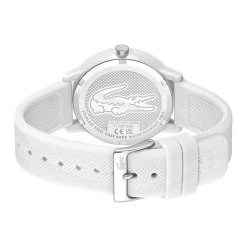 LACOSTE Montre 12.12 Blanc cadran blanc fond blanc bracelet silicone blanc Best