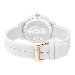 LACOSTE Montre 12.12 Blanc cadran blanc fond blanc bracelet silicone blanc Discount