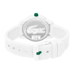 LACOSTE Montre 12.12 Kids Blanc cadran blanc fond blanc bracelet silicone blanc New